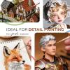 image:imageNicpro 24 PCS Extreme Miniature Paint Brushes Fine Tip Micro Model Detail Paint Brush Set with Handbag for Acrylic Watercolor Oil Paint by Numbers Craft Models Miniatures15 PCS