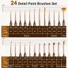 image:imageNicpro 24 PCS Extreme Miniature Paint Brushes Fine Tip Micro Model Detail Paint Brush Set with Handbag for Acrylic Watercolor Oil Paint by Numbers Craft Models Miniatures24 PCS