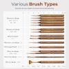 image:imageNicpro 24 PCS Extreme Miniature Paint Brushes Fine Tip Micro Model Detail Paint Brush Set with Handbag for Acrylic Watercolor Oil Paint by Numbers Craft Models Miniatures15 PCS