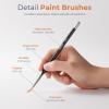 image:imageNicpro 24 PCS Miniature Paint Brushes Fine Tip Micro Model Detail Paint Brush Set for Acrylic Watercolor Oil Paint by Number Models Miniatures Craft Rock Painting  with Container16 Pack Detail