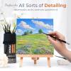 image:imageNicpro 24 PCS Miniature Paint Brushes Fine Tip Micro Model Detail Paint Brush Set for Acrylic Watercolor Oil Paint by Number Models Miniatures Craft Rock Painting  with Container16 Pack Detail