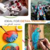 image:imageNicpro 24 PCS Miniature Paint Brushes Fine Tip Micro Model Detail Paint Brush Set for Acrylic Watercolor Oil Paint by Number Models Miniatures Craft Rock Painting  with Container21 Pack DetailDrybrush