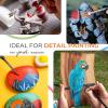 image:imageNicpro 24 PCS Miniature Paint Brushes Fine Tip Micro Model Detail Paint Brush Set for Acrylic Watercolor Oil Paint by Number Models Miniatures Craft Rock Painting  with Container31 Pack DetailDrybrush