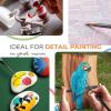 image:imageNicpro 24 PCS Miniature Paint Brushes Fine Tip Micro Model Detail Paint Brush Set for Acrylic Watercolor Oil Paint by Number Models Miniatures Craft Rock Painting  with Container16 Pack Detail