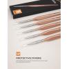 image:imageNicpro Miniature Paint Brushes  10PCS Model Paint Brush Set for Acrylic Oil Watercolor Micro Detail Paint Brushes for Model Miniature Art Painting Fine Detailing Paint by Numbers CraftRose Gold