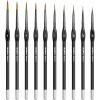 image:imageNicpro Miniature Paint Brushes  10PCS Model Paint Brush Set for Acrylic Oil Watercolor Micro Detail Paint Brushes for Model Miniature Art Painting Fine Detailing Paint by Numbers CraftBlack