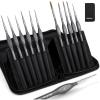 image:imageNicpro 16 PCS Kolinsky Sable Miniature Paint Brushes Dry Brush Professional Model Paint Brush Set with Cloth Roll Fine Detail Artist Brush Set for Miniatures Acrylic amp Figures Model Watercolor11 PCS