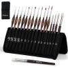 image:imageNicpro 16 PCS Kolinsky Sable Miniature Paint Brushes Dry Brush Professional Model Paint Brush Set with Cloth Roll Fine Detail Artist Brush Set for Miniatures Acrylic amp Figures Model Watercolor16 PCS