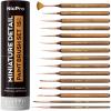 image:imageNicpro 24 PCS Extreme Miniature Paint Brushes Fine Tip Micro Model Detail Paint Brush Set with Handbag for Acrylic Watercolor Oil Paint by Numbers Craft Models Miniatures15 PCS