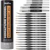 image:imageNicpro 24 PCS Miniature Paint Brushes Fine Tip Micro Model Detail Paint Brush Set for Acrylic Watercolor Oil Paint by Number Models Miniatures Craft Rock Painting  with Container21 Pack DetailDrybrush