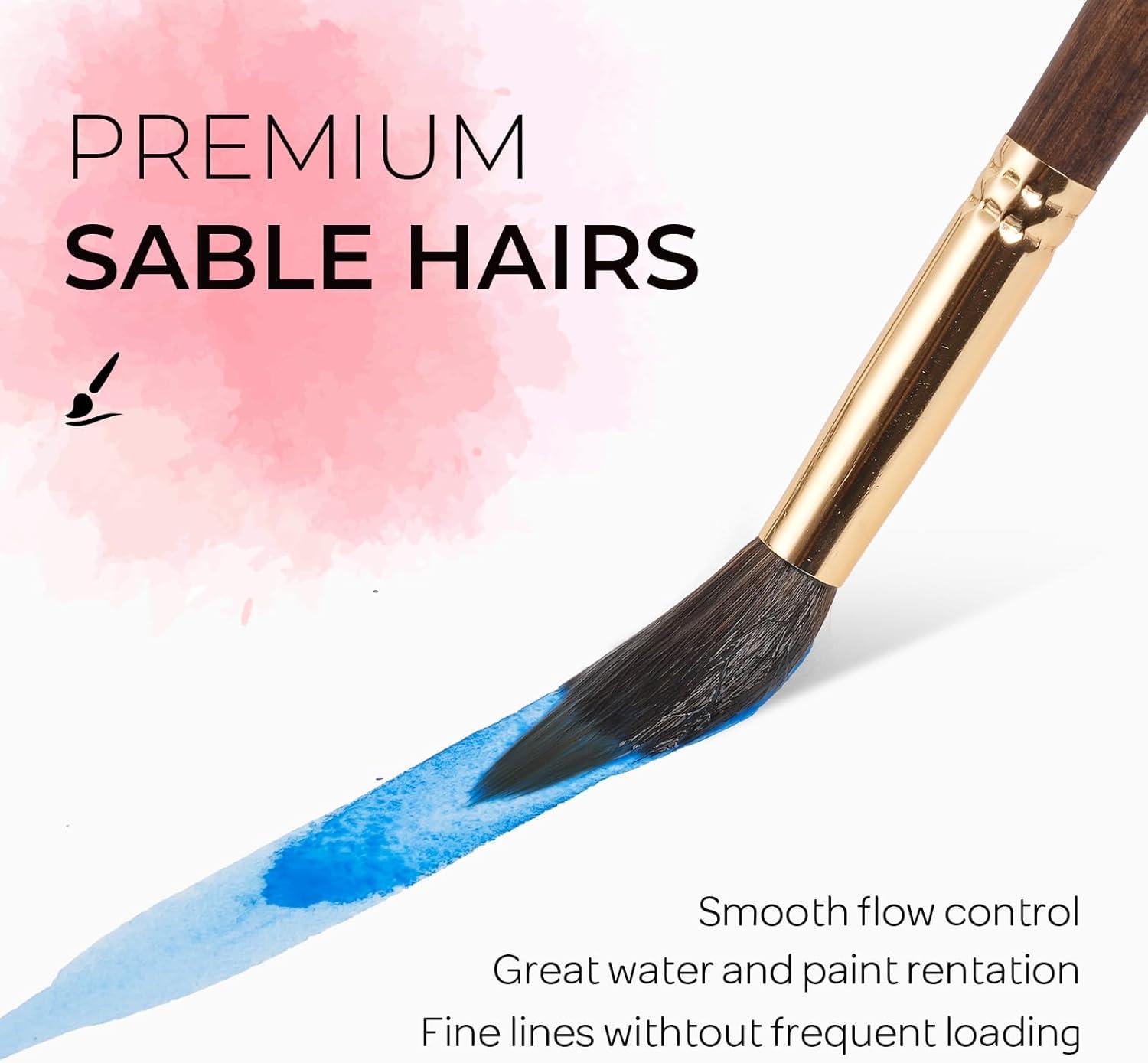 image:imageNicpro 8 PCS Professional Watercolor Brushes Extended Needle Point Brush Set Sable Watercolor Brushes with Synthetic Extra Long Tip for Fine Detailing  Watercolor Acrylic Gouache Inks Painting8 PCS
