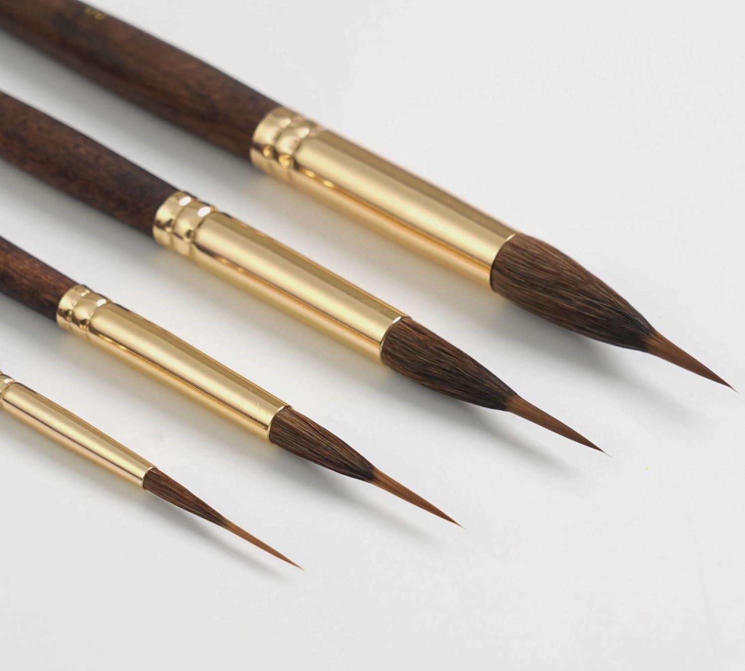 image:imageNicpro 8 PCS Professional Watercolor Brushes Extended Needle Point Brush Set Sable Watercolor Brushes with Synthetic Extra Long Tip for Fine Detailing  Watercolor Acrylic Gouache Inks Painting4 PCS