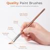 image:imageNicpro 12PCS Artist Paint Brush Set Craft Paint Brushes for Acrylic Painting Oil Watercolor Gouache Tempera Face Body Fabric Model Art Supplies Paintbrushes for Artists Beginners WoodReddish Brown
