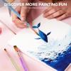 image:imageNicpro 12PCS Artist Paint Brush Set Craft Paint Brushes for Acrylic Painting Oil Watercolor Gouache Tempera Face Body Fabric Model Art Supplies Paintbrushes for Artists Beginners WoodMacaron