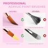 image:imageNicpro 12PCS Artist Paint Brush Set Craft Paint Brushes for Acrylic Painting Oil Watercolor Gouache Tempera Face Body Fabric Model Art Supplies Paintbrushes for Artists Beginners WoodMacaron