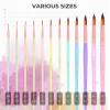 image:imageNicpro 12pcs Watercolor Paint Brushes Aesthetic Pastel Round Pointed Tip Paint Brush Set Professional Soft Synthetic Squirrel Paint Brushes Artist Painting Brushes for Watercolor Inks GouachePastel