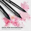 image:imageNicpro 12pcs Watercolor Paint Brushes Aesthetic Pastel Round Pointed Tip Paint Brush Set Professional Soft Synthetic Squirrel Paint Brushes Artist Painting Brushes for Watercolor Inks GouacheBlack
