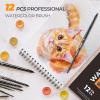 image:imageNicpro 12pcs Watercolor Paint Brushes Aesthetic Pastel Round Pointed Tip Paint Brush Set Professional Soft Synthetic Squirrel Paint Brushes Artist Painting Brushes for Watercolor Inks GouacheBlack