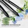 image:imageNicpro 12pcs Watercolor Paint Brushes Aesthetic Pastel Round Pointed Tip Paint Brush Set Professional Soft Synthetic Squirrel Paint Brushes Artist Painting Brushes for Watercolor Inks GouacheBlack