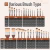 image:imageNicpro 30pcs Paint Brush Set Professional Paintbrushes with Paint Spatula amp SelfStanding Case Craft Paint Brushes for Acrylic Painting Oil Watercolor Gouache Art Supplies for Artists Beginners