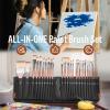 image:imageNicpro 30pcs Paint Brush Set Professional Paintbrushes with Paint Spatula amp SelfStanding Case Craft Paint Brushes for Acrylic Painting Oil Watercolor Gouache Art Supplies for Artists Beginners