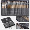 image:imageNicpro 32pcs Paint Brush Set Professional Paintbrushes with Paint Spatula and Cloth Roll Case Craft Paint Brushes for Acrylic Painting Oil Watercolor Gouache Art Supplies for Artists BeginnersBeige