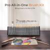 image:imageNicpro 32pcs Paint Brush Set Professional Paintbrushes with Paint Spatula and Cloth Roll Case Craft Paint Brushes for Acrylic Painting Oil Watercolor Gouache Art Supplies for Artists BeginnersBeige