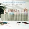 image:imageNicpro 32pcs Paint Brush Set Professional Paintbrushes with Paint Spatula and Cloth Roll Case Craft Paint Brushes for Acrylic Painting Oil Watercolor Gouache Art Supplies for Artists BeginnersPastel