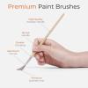 image:imageNicpro 32pcs Paint Brush Set Professional Paintbrushes with Paint Spatula and Cloth Roll Case Craft Paint Brushes for Acrylic Painting Oil Watercolor Gouache Art Supplies for Artists BeginnersBeige