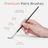 image:imageNicpro 32pcs Paint Brush Set Professional Paintbrushes with Paint Spatula and Cloth Roll Case Craft Paint Brushes for Acrylic Painting Oil Watercolor Gouache Art Supplies for Artists BeginnersBrown