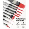 image:imageNicpro 36pcs Paint Brush Set Professional Paintbrushes with Palette Knife and Cloth Roll Suitable for Acrylic Painting Oil Watercolor Gouache Art Supplies for Artists amp Beginners Wooden ColorSilver