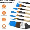 image:imageNicpro 36pcs Paint Brush Set Professional Paintbrushes with Palette Knife and Cloth Roll Suitable for Acrylic Painting Oil Watercolor Gouache Art Supplies for Artists amp Beginners Wooden ColorWooden
