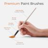 image:imageNicpro 40 PCS Paint Brush Set Professional Acrylic Paint Brushes with Palette Knife and Canvas Roll Suitable for Acrylic Painting Oil Watercolor Gouache Art Supplies Painter Gifts for ArtistWhite