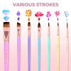 image:imageNicpro 7pcs Face Paint Brush Set Aesthetic Pastel Artist Paintbrushes for Body Face Painting Acrylic Watercolor Oil Gouache Professional Paint Brushes for Halloween Cosplay Party Makeup KitPastel