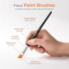 image:imageNicpro 7pcs Face Paint Brush Set Aesthetic Pastel Artist Paintbrushes for Body Face Painting Acrylic Watercolor Oil Gouache Professional Paint Brushes for Halloween Cosplay Party Makeup KitBlack