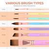image:imageNicpro 7pcs Face Paint Brush Set Aesthetic Pastel Artist Paintbrushes for Body Face Painting Acrylic Watercolor Oil Gouache Professional Paint Brushes for Halloween Cosplay Party Makeup KitPastel