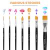 image:imageNicpro 7pcs Face Paint Brush Set Aesthetic Pastel Artist Paintbrushes for Body Face Painting Acrylic Watercolor Oil Gouache Professional Paint Brushes for Halloween Cosplay Party Makeup KitBlack
