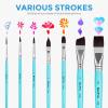 image:imageNicpro 7pcs Face Paint Brush Set Aesthetic Pastel Artist Paintbrushes for Body Face Painting Acrylic Watercolor Oil Gouache Professional Paint Brushes for Halloween Cosplay Party Makeup KitBlue