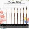 image:imageNicpro 8 PCS Professional Watercolor Brushes Extended Needle Point Brush Set Sable Watercolor Brushes with Synthetic Extra Long Tip for Fine Detailing  Watercolor Acrylic Gouache Inks Painting8 PCS
