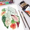 image:imageNicpro Professional Watercolor Brushes Set 10PCS Synthetic Squirrel Hair Paint Brushes  Pointed Round Flat Dagger Cats Tongue for Watercolor Gouache Ink Painting  for Artists amp Beginners