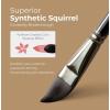 image:imageNicpro Watercolor Brushes Professional 24pcs Soft Synthetic Squirrel Hair Watercolor Paint Brush Set with Cloth Roll Round Flat Filbert Dagger Cat Tongue for Water Color Gouache Inks Painting