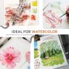 image:imageNicpro Watercolor Brushes Professional 24pcs Soft Synthetic Squirrel Hair Watercolor Paint Brush Set with Cloth Roll Round Flat Filbert Dagger Cat Tongue for Water Color Gouache Inks Painting