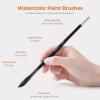 image:imageNicpro Watercolor Brushes Professional 24pcs Soft Synthetic Squirrel Hair Watercolor Paint Brush Set with Cloth Roll Round Flat Filbert Dagger Cat Tongue for Water Color Gouache Inks Painting