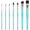 image:imageNicpro 7pcs Face Paint Brush Set Aesthetic Pastel Artist Paintbrushes for Body Face Painting Acrylic Watercolor Oil Gouache Professional Paint Brushes for Halloween Cosplay Party Makeup KitBlue