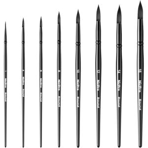 image:imageNicpro 12pcs Watercolor Paint Brushes Aesthetic Pastel Round Pointed Tip Paint Brush Set Professional Soft Synthetic Squirrel Paint Brushes Artist Painting Brushes for Watercolor Inks GouacheBlack