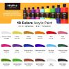 image:imageNicpro 12 Colors Large Bulk Acrylic Paint Set 845 oz250 ml Rich Art Painting Supplies Non Toxic for Multi Surface Rock Canvas Wood Ceramic Leather Fabric Craft for Adult with Color Wheel18 Colors