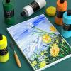 image:imageNicpro 12 Colors Large Bulk Acrylic Paint Set 845 oz250 ml Rich Art Painting Supplies Non Toxic for Multi Surface Rock Canvas Wood Ceramic Leather Fabric Craft for Adult with Color Wheel14 Colors