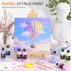 image:imageNicpro 20 Colors Pastel Acrylic Paint Set 845 oz 250 ml Large Bulk Pastel Acrylic Paint Non Toxic Art Painting Supplies for Canvas Rock Wood Fabric Ceramic Craft with Knife Color Wheel