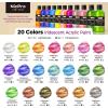 image:imageNicpro 8 Colors Iridescent Acrylic Paint 845oz  250ml Large Bulk Metallic Acrylic PaintColor Shifting amp NonToxic Art Painting Supplies For Canvas Fabric Rock Wood with Color Wheel20 Colors