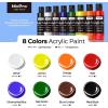 image:imageNicpro White Large Acrylic Paint 169 oz 500 ml Rich Pigments Non Toxic Craft Paint for Multi Surface Canvas Wood Leather Ceramic Fabric Stone  Art Painting Supplies for Beginners Artists amp Adults8 Colors